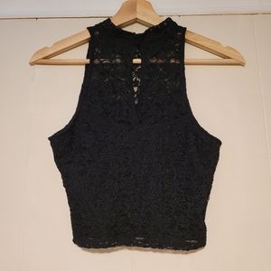 Black Lace Crop Top
